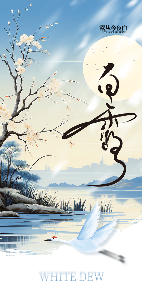 白露节气复古日常活动海报