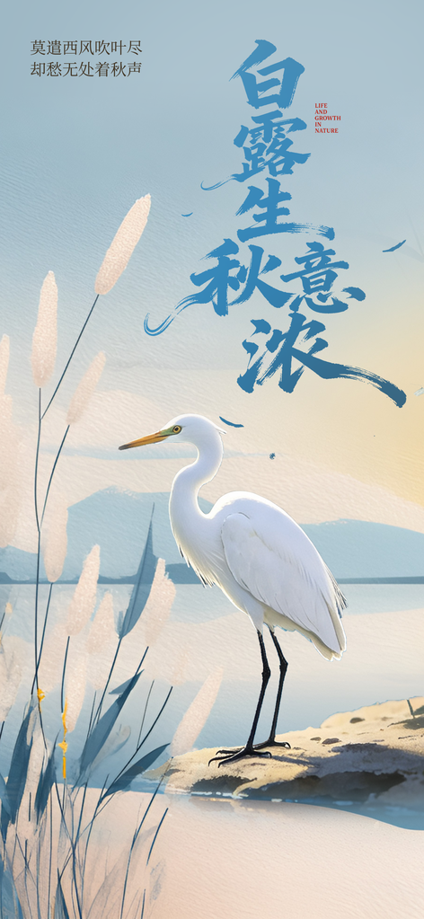 白露节气复古日常活动海报