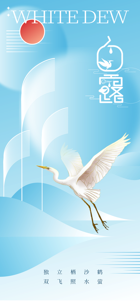 白露节气简约日常活动海报