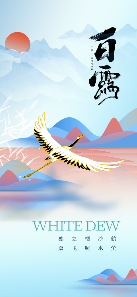白露节气简约日常活动海报