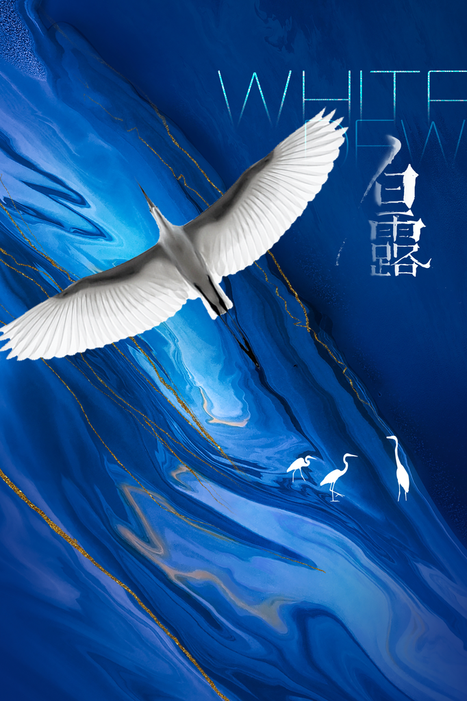 白露国风节气节日海报
