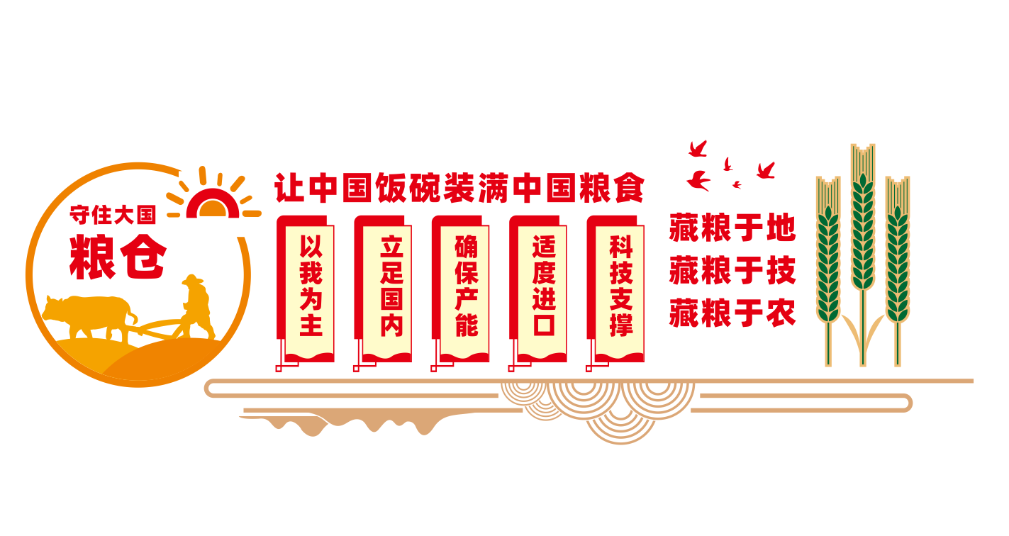 守住粮食安全底线楼梯文化墙