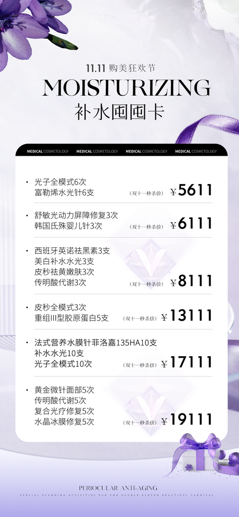 美容护理医美美容院价目表价格表海报