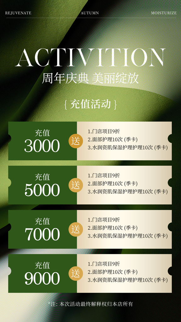 美容护理医美美容院价目表价格表海报