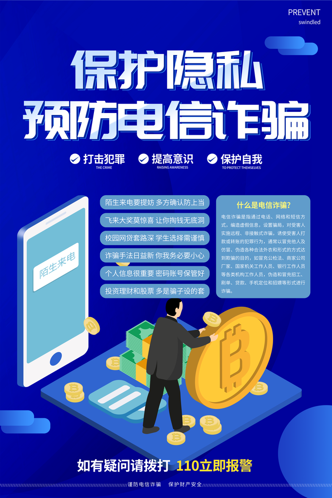 预防电信诈骗全民反诈骗海报