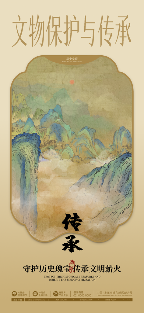 文物保护传承非遗文化文创市集摊主招募海报