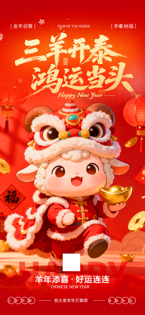 2027羊年新年春节海报