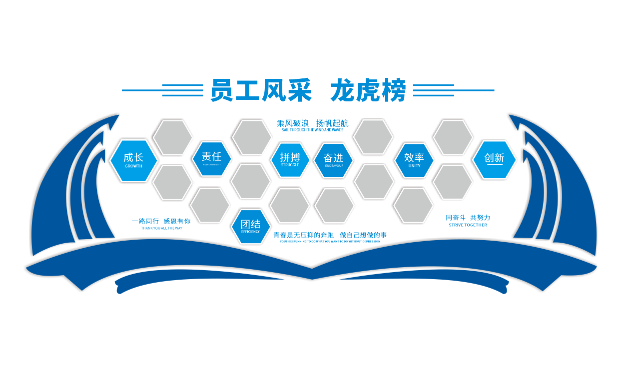 蓝色科技企业员工风采风采墙照片墙文化墙