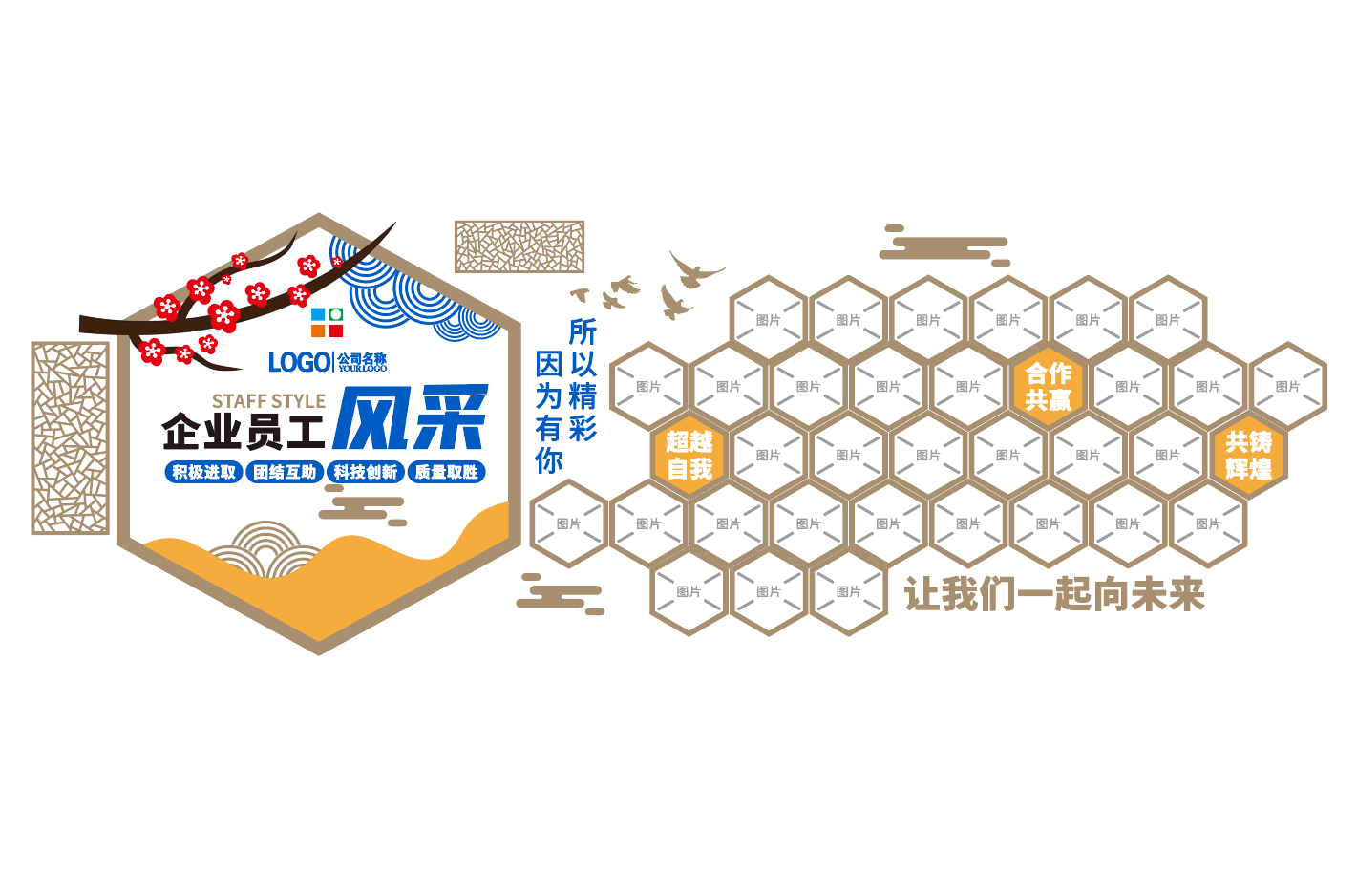 企业员工风采风采墙照片墙文化墙