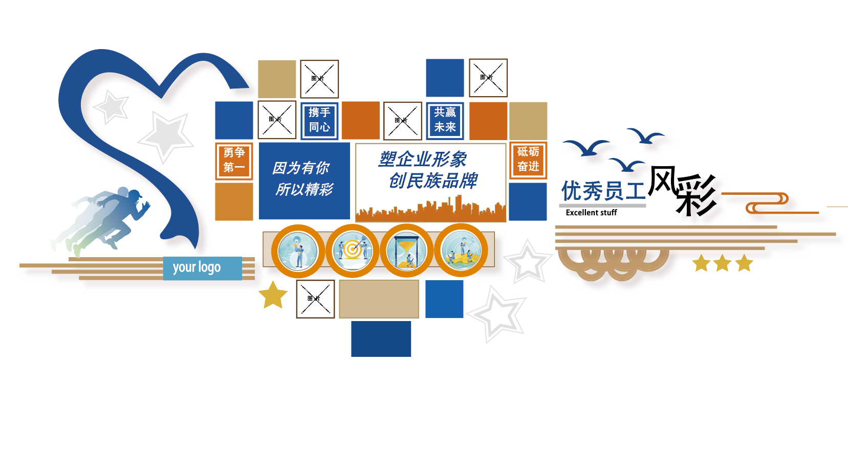 企业照片墙员工风采墙文化墙设计