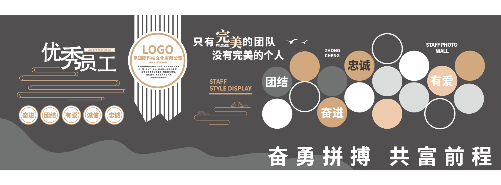 企业员工风采墙创意照片墙