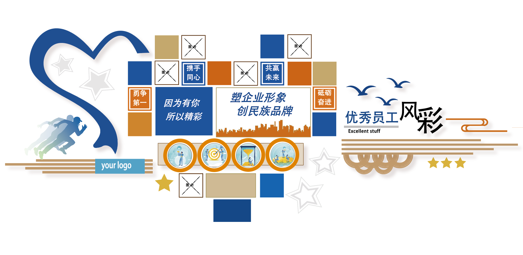 科技公司团队员工风采照片墙企业文化墙