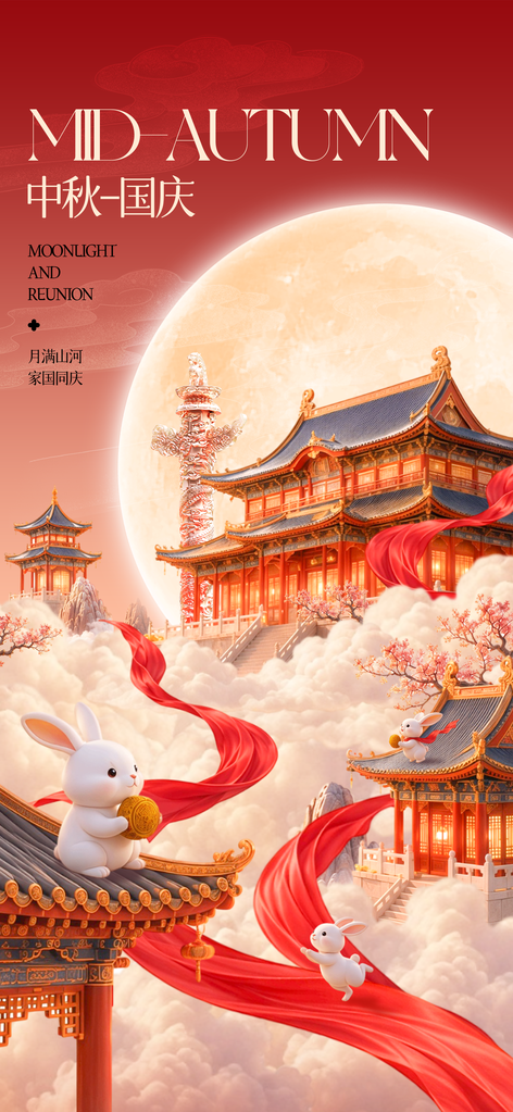 中秋国庆中秋节传统节日海报设计