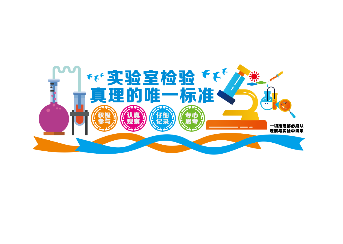 校园科学实验室标语文化墙