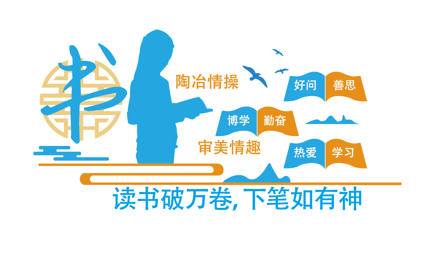 校园读书阅读文化墙
