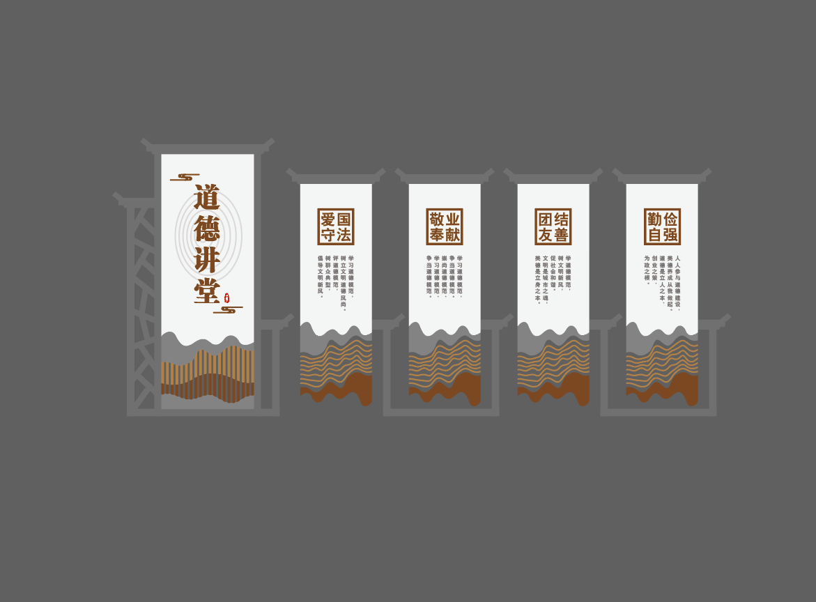 传统文化美德道德讲堂校园文化墙