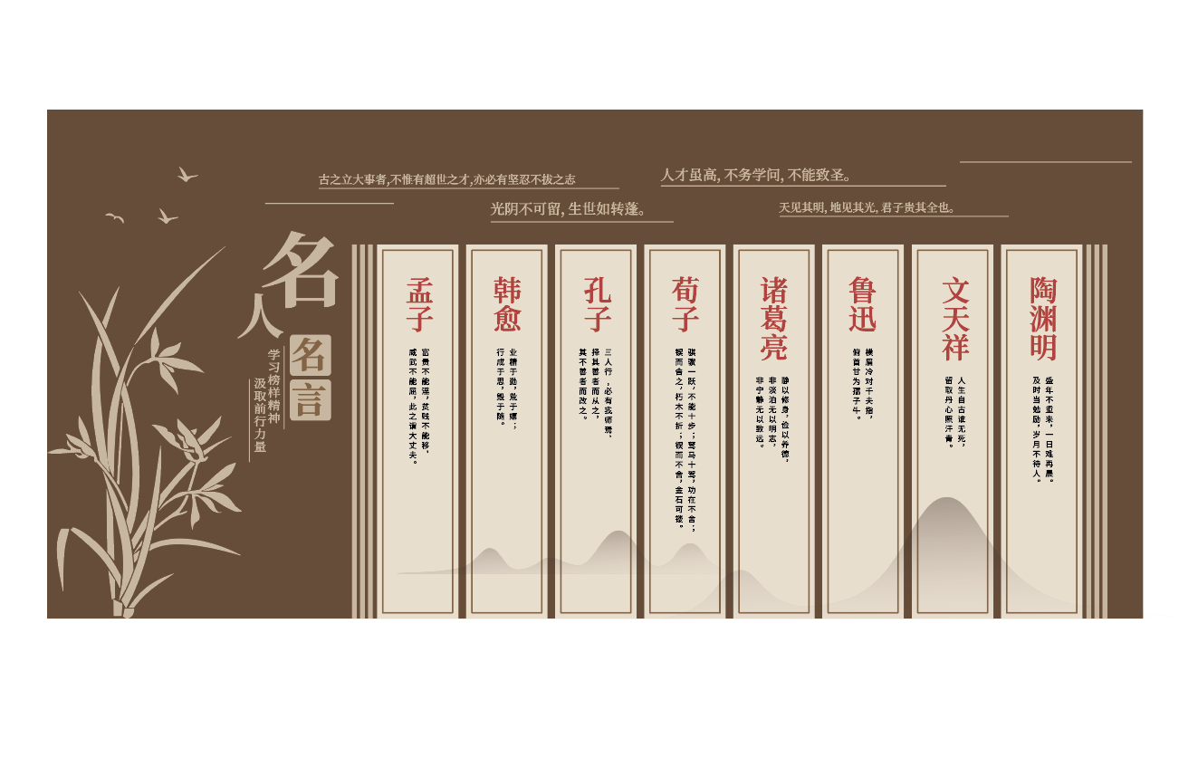 名人名言励志口号校园文化墙