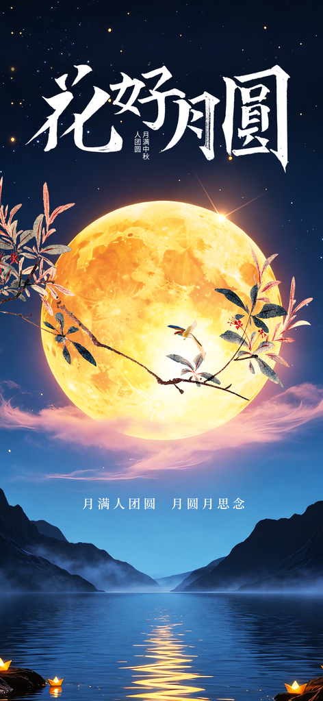 中秋佳节中秋节团圆节节日海报设计