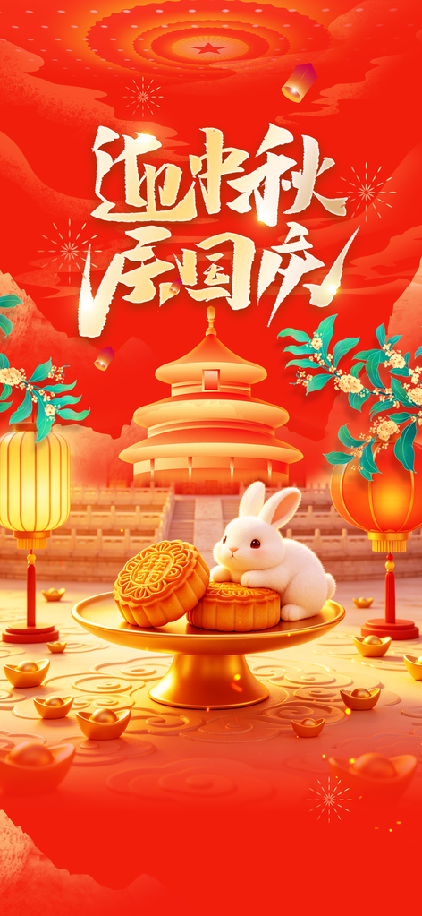 中秋国庆节日活动海报