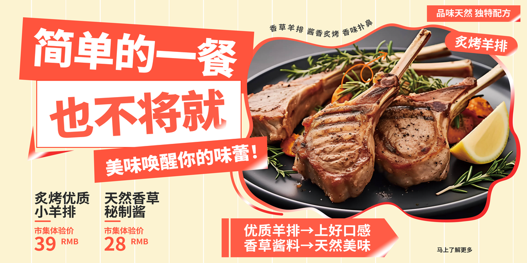 羊排餐饮美食海报展板