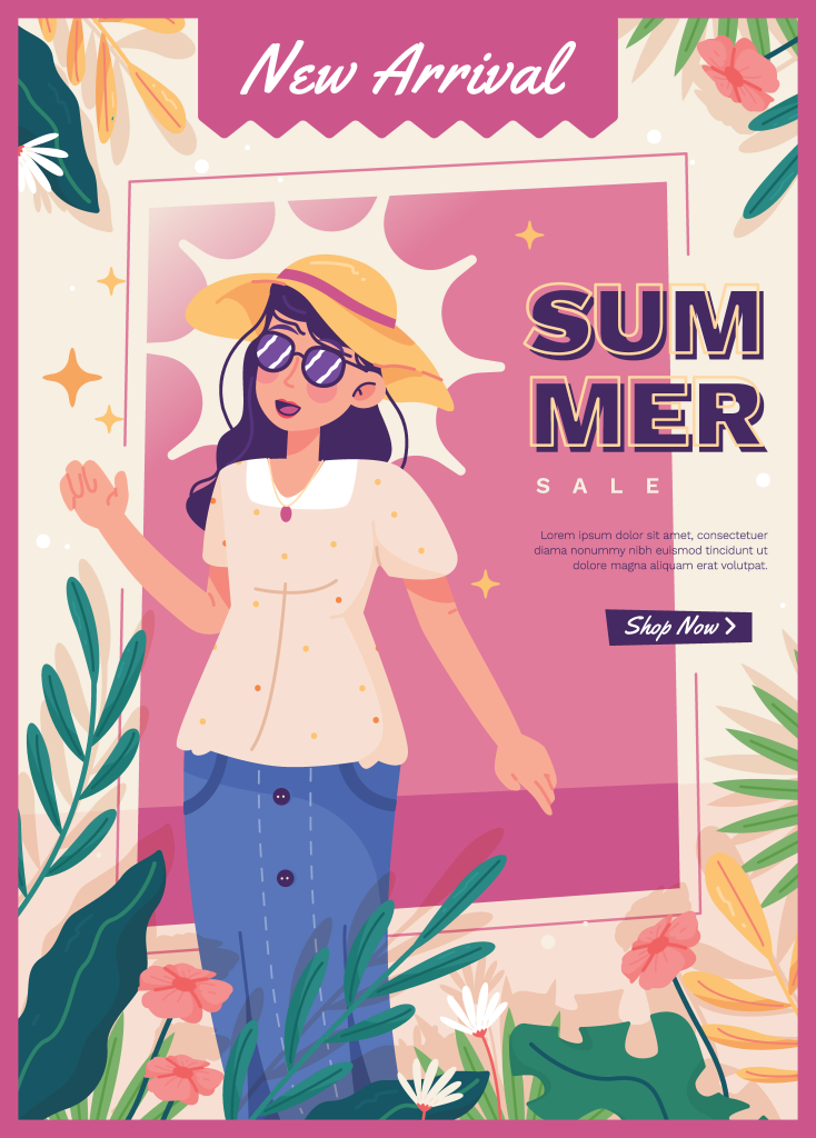 矢量夏日人物海报