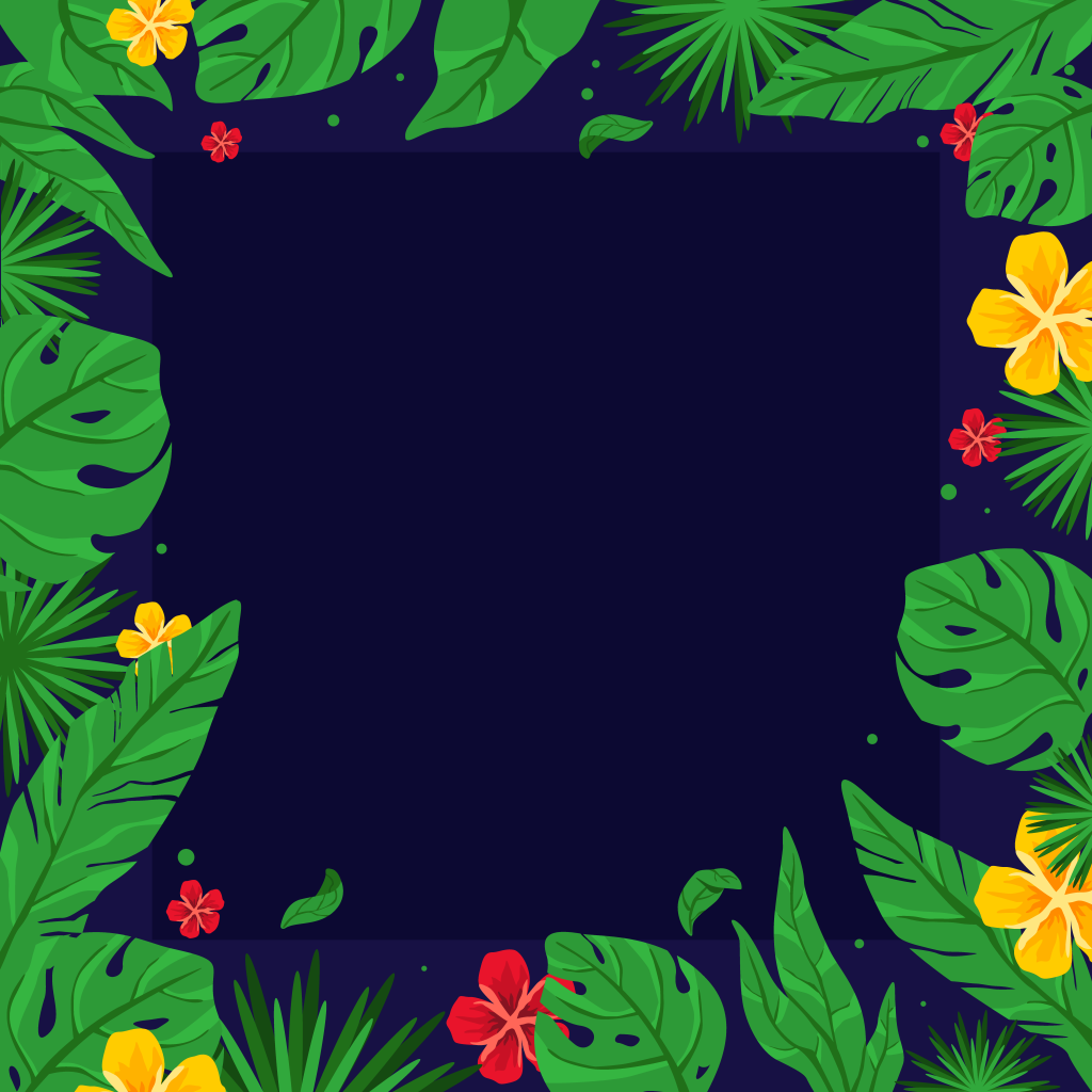 矢量夏日热带植物边框背景插画