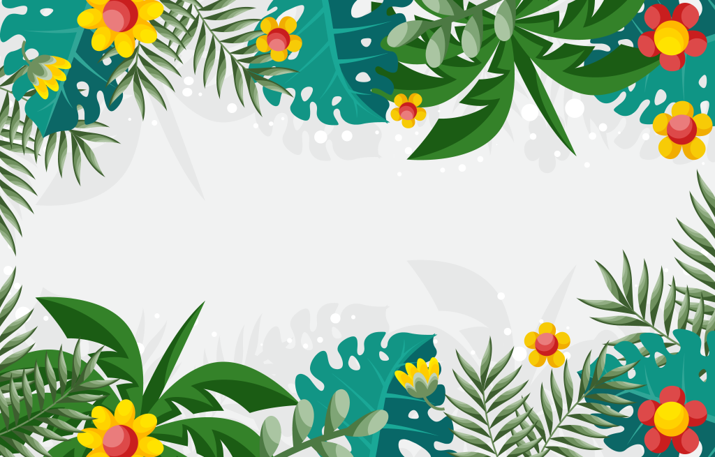 矢量夏日热带植物边框背景插画