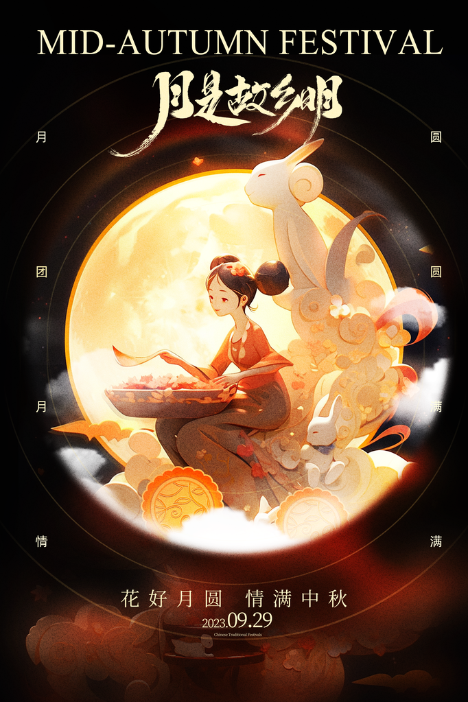 中秋中秋节传统节日海报设计
