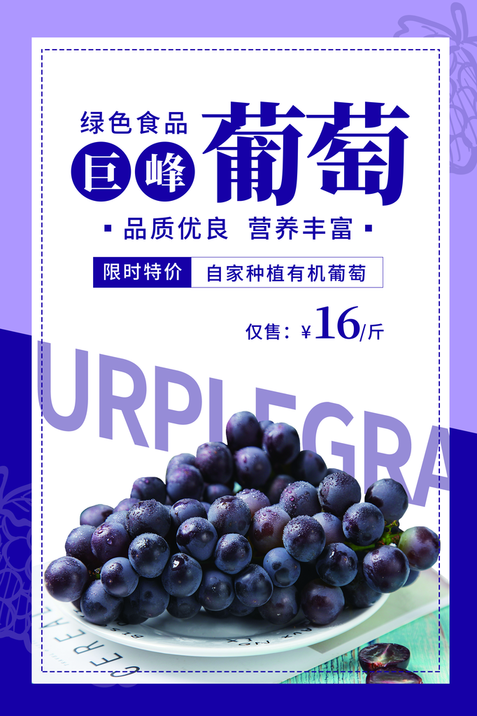葡萄水果宣传海报设计素材
