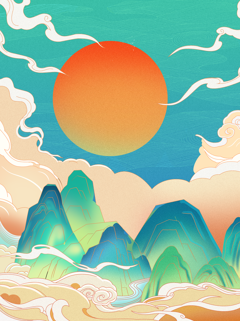 国潮风背景设计素材