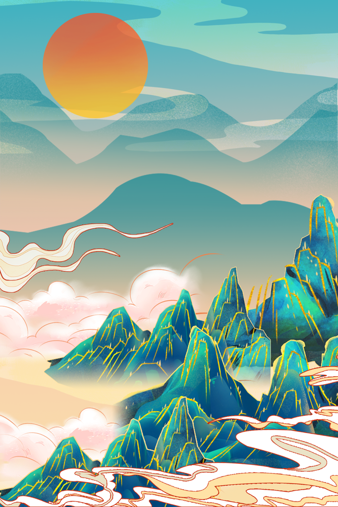 国潮风背景设计素材