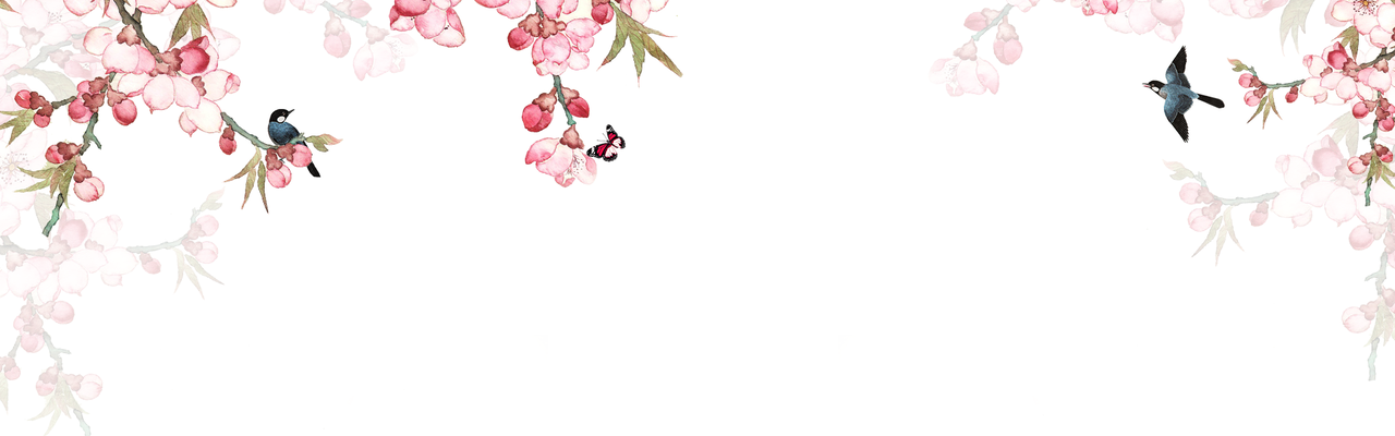 中国风水墨花卉banner背景