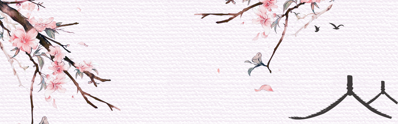 中国风水墨花卉banner背景