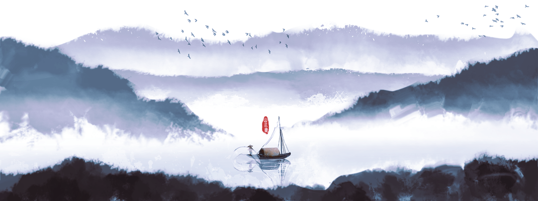 水墨山水中国风山水画国画背景素材