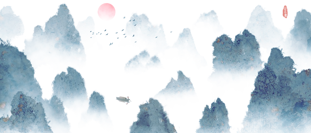 水墨山水中国风山水画国画背景素材