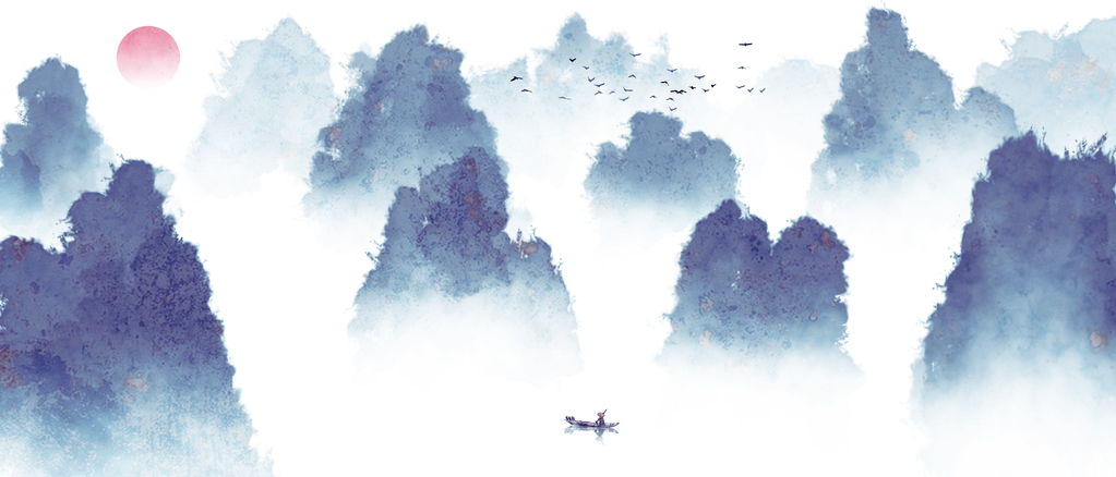 水墨山水中国风山水画国画背景素材