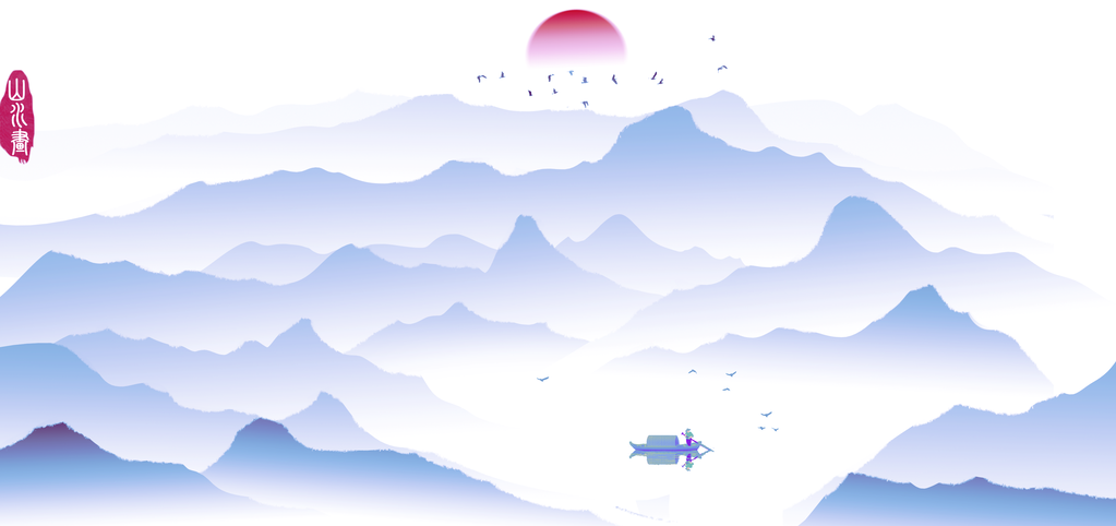 水墨山水中国风山水画国画背景素材