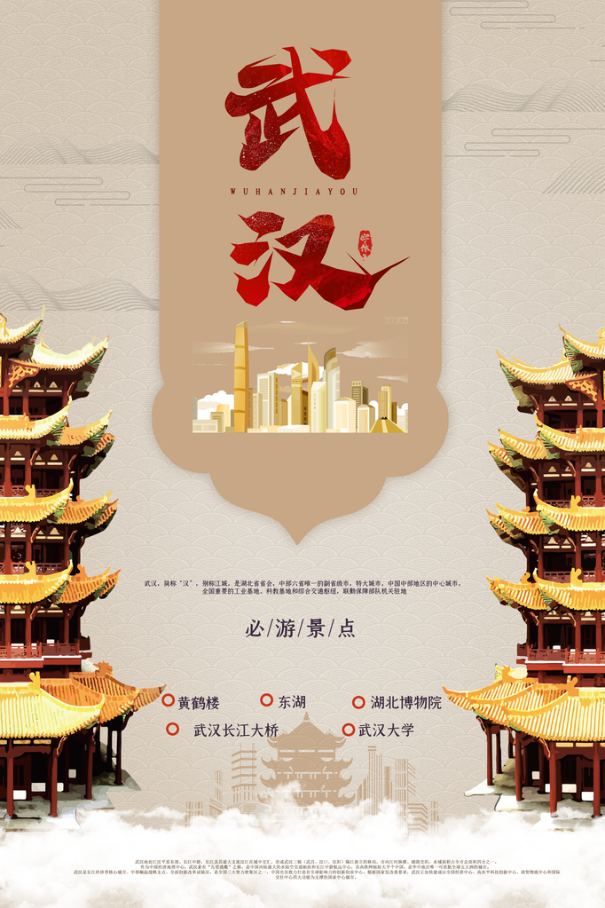 武汉旅游旅行海报