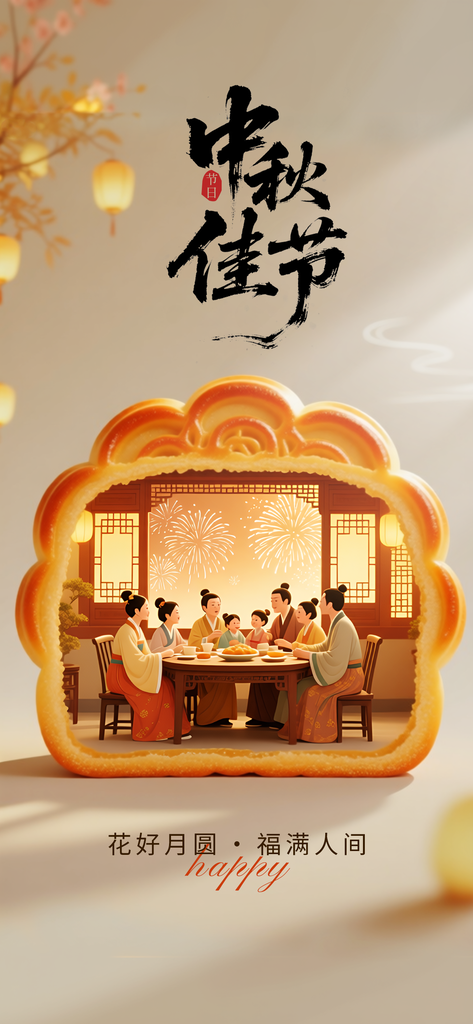 中秋节中秋节日传统活动海报
