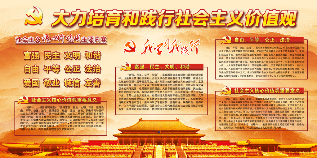 社会主义核心价值观党建展板海报宣传栏