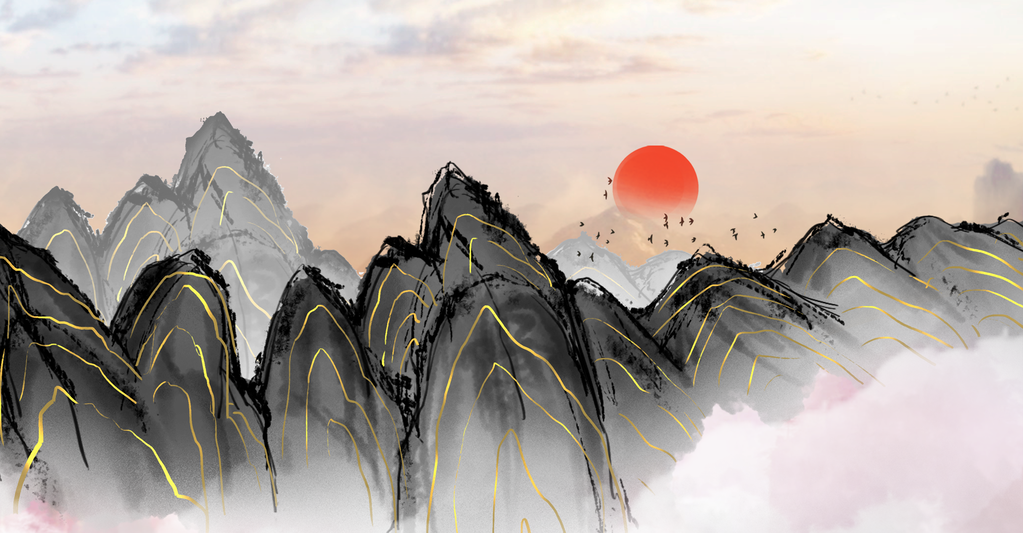 新中式装饰画展板