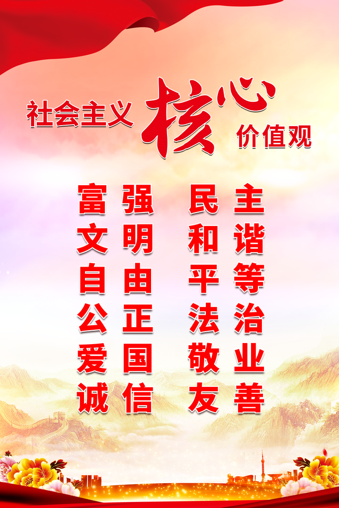 社会主义核心价值观党建海报画图挂画
