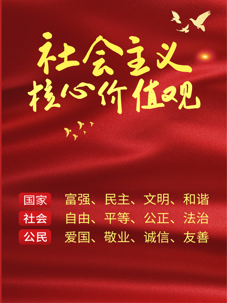 社会主义核心价值观党建海报画图挂画