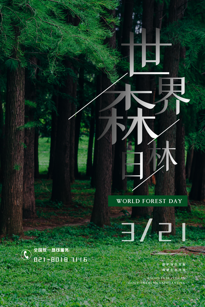 世界森林日环保海报设计素材模板