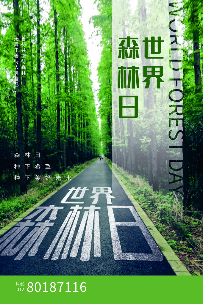 世界森林日环保海报设计素材模板