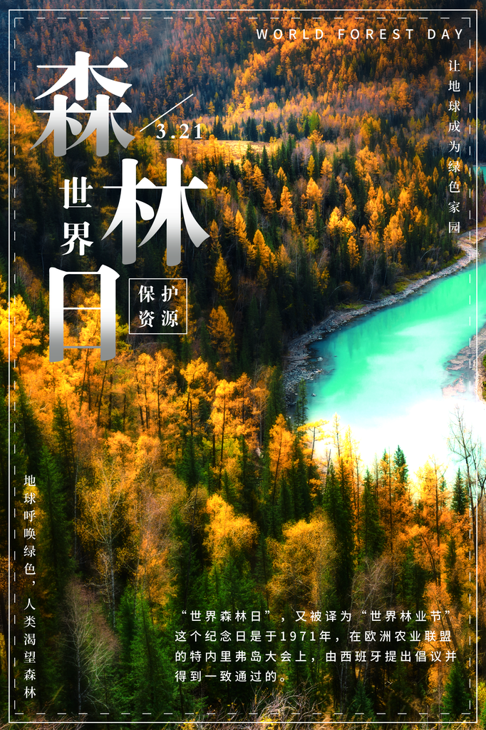 世界森林日环保海报设计素材模板