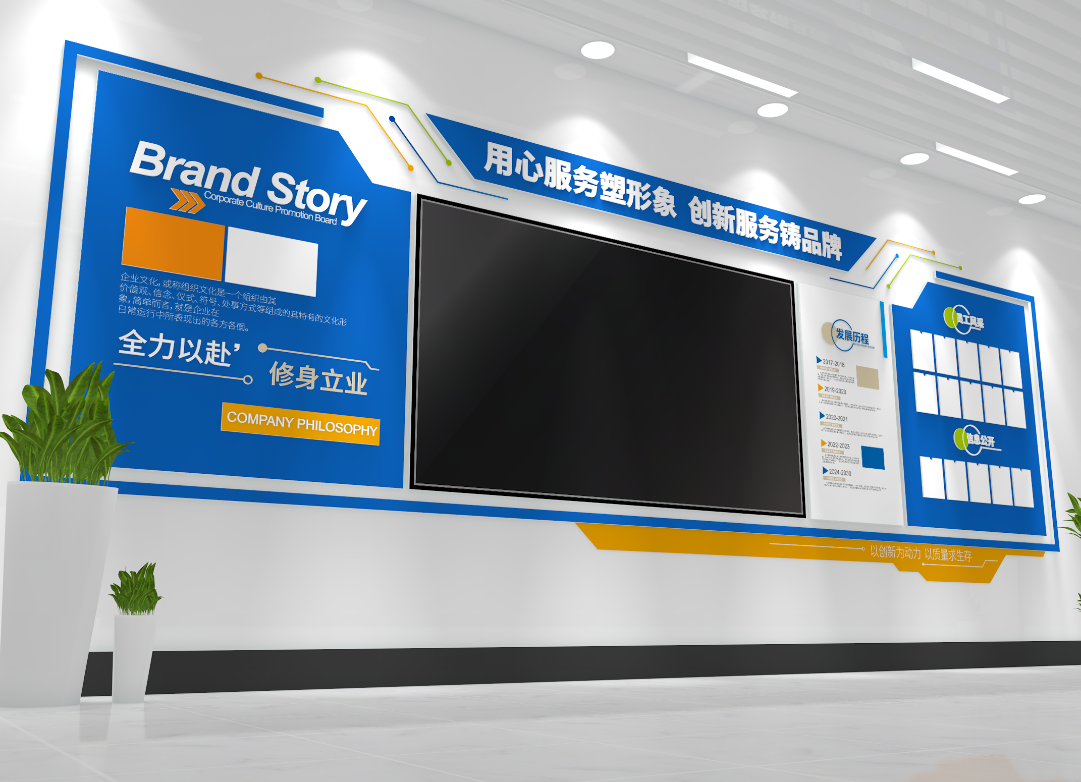 人工智能科技公司企业发展历程文化墙