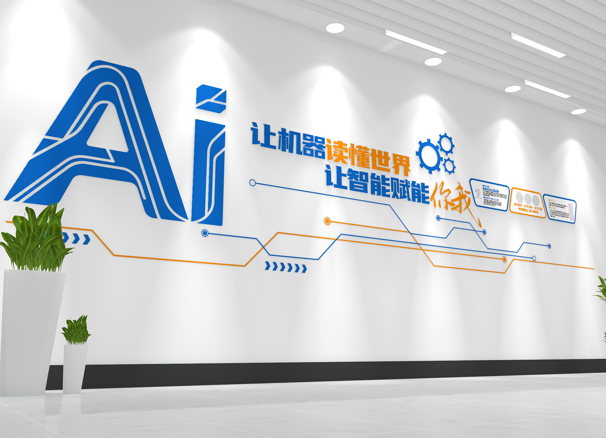 AI人工智能科技公司企业文化墙