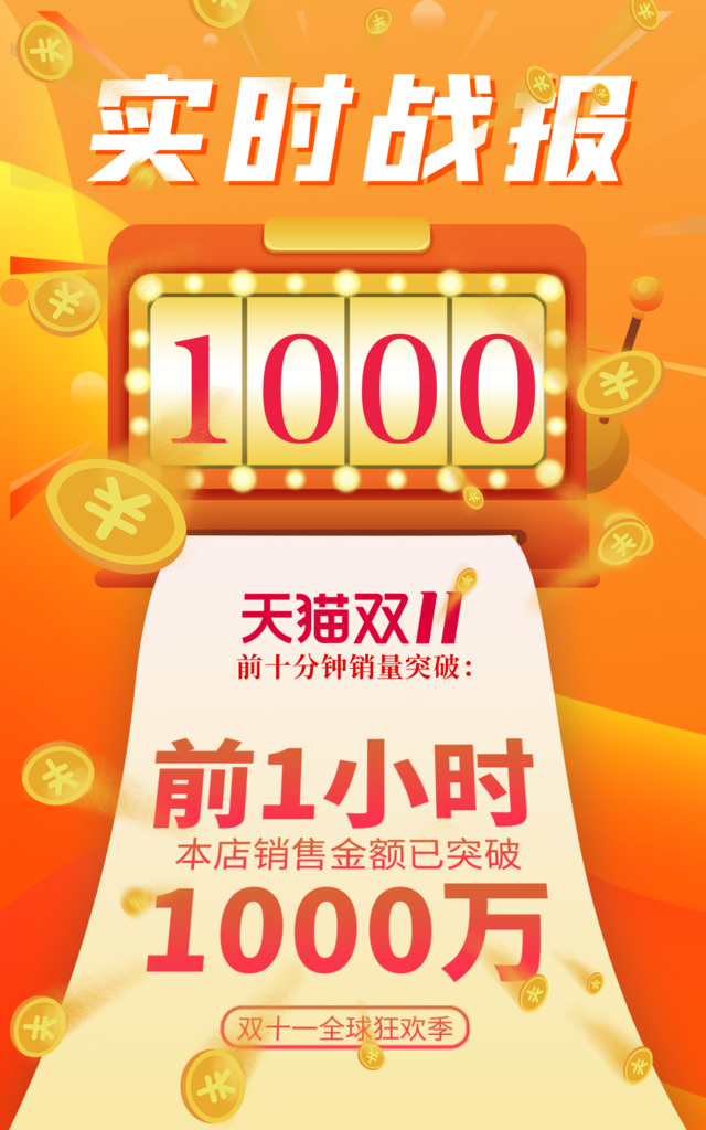 双十一双11战报电商促销宣传海报
