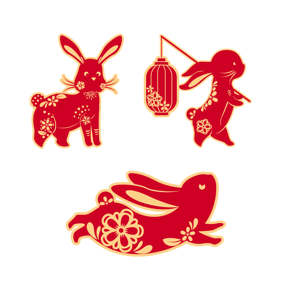 卡通中秋节兔子插画